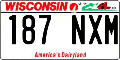 WI license plate 187NXM