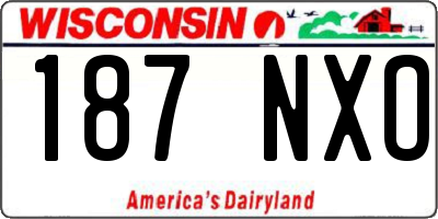WI license plate 187NXO
