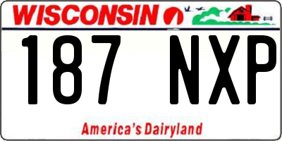WI license plate 187NXP