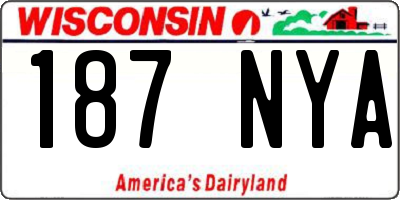 WI license plate 187NYA