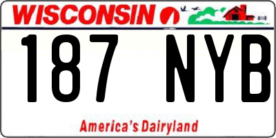 WI license plate 187NYB