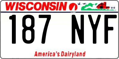 WI license plate 187NYF