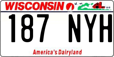 WI license plate 187NYH