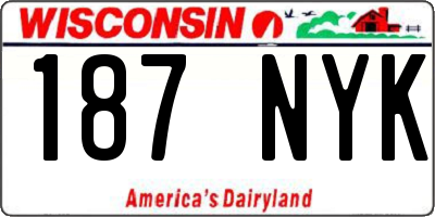 WI license plate 187NYK
