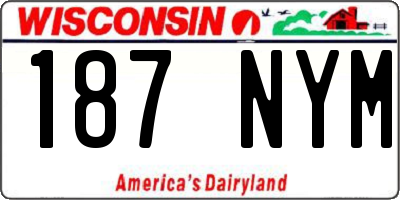 WI license plate 187NYM