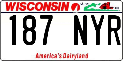 WI license plate 187NYR
