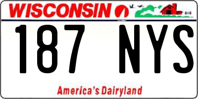 WI license plate 187NYS
