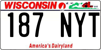 WI license plate 187NYT