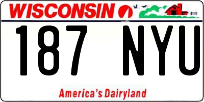 WI license plate 187NYU