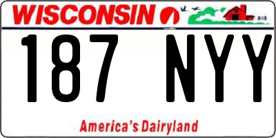 WI license plate 187NYY