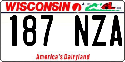 WI license plate 187NZA