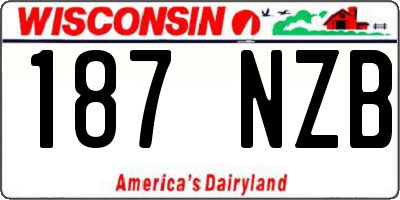 WI license plate 187NZB