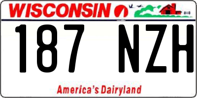 WI license plate 187NZH