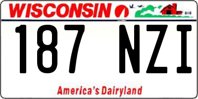 WI license plate 187NZI