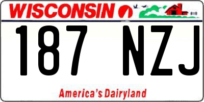 WI license plate 187NZJ