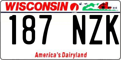 WI license plate 187NZK