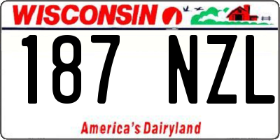 WI license plate 187NZL