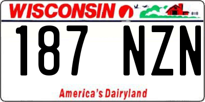 WI license plate 187NZN