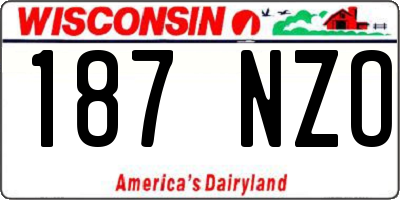 WI license plate 187NZO