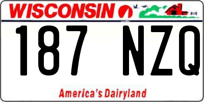 WI license plate 187NZQ