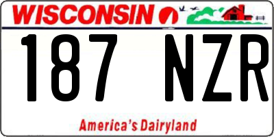 WI license plate 187NZR