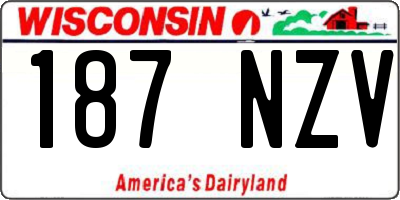 WI license plate 187NZV