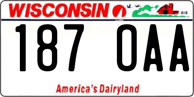 WI license plate 187OAA