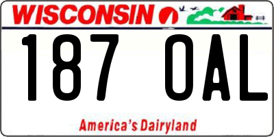 WI license plate 187OAL