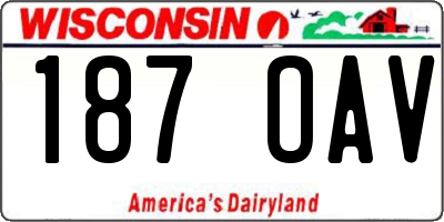 WI license plate 187OAV