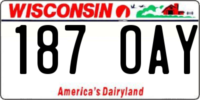 WI license plate 187OAY