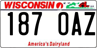 WI license plate 187OAZ