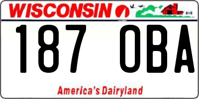 WI license plate 187OBA