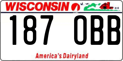 WI license plate 187OBB