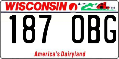 WI license plate 187OBG