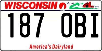 WI license plate 187OBI