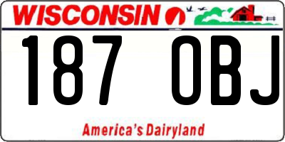 WI license plate 187OBJ