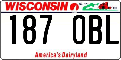 WI license plate 187OBL