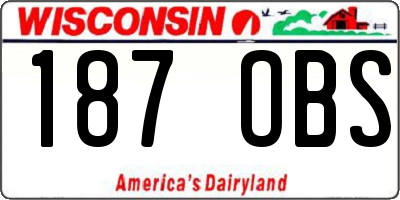 WI license plate 187OBS