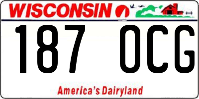 WI license plate 187OCG