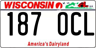 WI license plate 187OCL