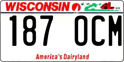 WI license plate 187OCM