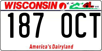 WI license plate 187OCT