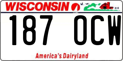 WI license plate 187OCW