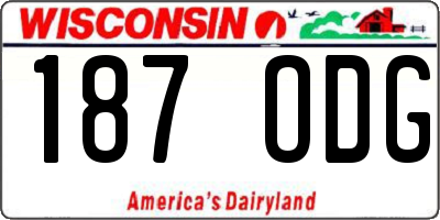 WI license plate 187ODG