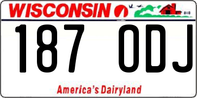 WI license plate 187ODJ