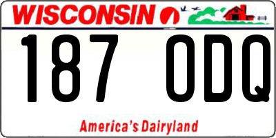 WI license plate 187ODQ