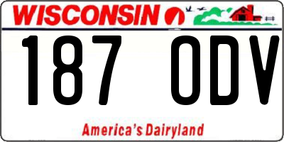 WI license plate 187ODV