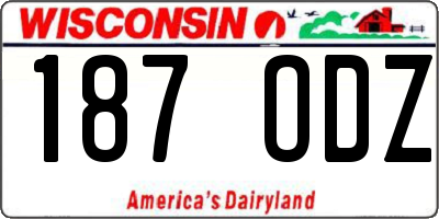 WI license plate 187ODZ