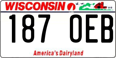 WI license plate 187OEB