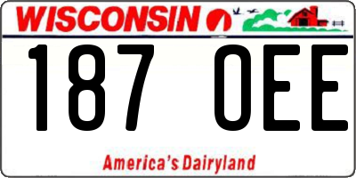 WI license plate 187OEE